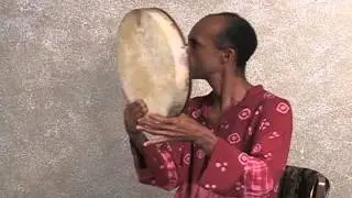 DOBANI Frame Drum with Beater, Rosewood Shell with Goat Skin Head, 14-by-2-Inch (FD14)