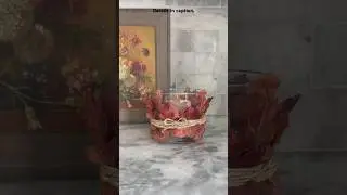 DIY Fall Leaf Hurricane Candle Holder