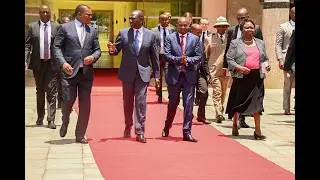 Public Service CS JB. Muturi joins President Ruto at the Police Service Strategic Framework launch