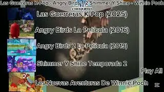 Las Guerreras K-Pop - Angry Birds 1-2 - Shimmer Y Shine - Winnie Pooh 5 En 1 DVD Menu Pirata