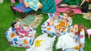 Barbie Doll All Day Routine in Indian Village! Hide and see 🙈khele!Barbie Doll Bedtime Story