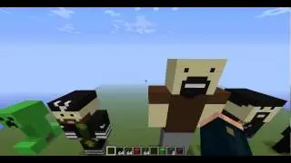 Notch,Antvenom,Cavemanfilms,Creeper,Enderman statues