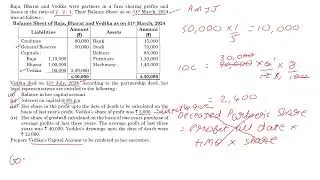 CBSE Accountancy 2025 Set 1 Q22 Solved Death of Partner Capital Account
