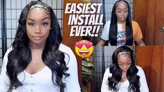 INSTALLING A WIG WITH NO LACE ! | UNDER 10 MINS | UNICE GLUELESS STRAIGHT HUMAN HAIR HEADBAND WIG
