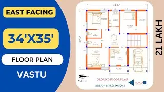 35'X36' East Facing House Plan// East Facing Vastu House Plan// Village House Plan@houseplanpro
