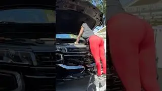 Call me Jiffy 🚀 #cargirl #suburban #chevy #oilchange #carmaintenance #diy #foryoupage #carshorts