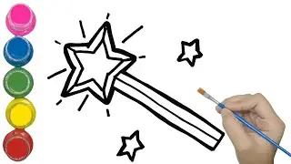 How to draw Star Magic Wand🪄Easy, Simple Drawing, Painting, Step by step for beginners #50