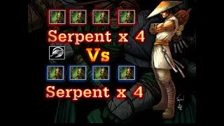 Battle Realms - 4 Serpent vs 4 Serpent All Build Necromancer and Ai Fast Training!! [  Full Game  ]