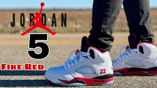 Распаковка кроссовок Air Jordan 5 &ldquo;Fire Red&rdquo; Black Tongue 2025 на ногах!