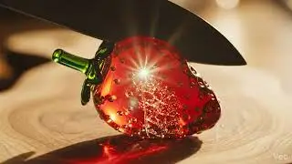 Cutting a Glass Strawberry in Slow Motion 🍓🔪
