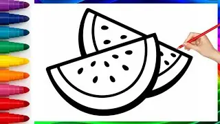 Watermelon Drawing | Easy Drawing Step by step for kids and toddlers