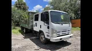 2015 ISUZU NPR HD CREW CAB LANDSCAPE DOVETAIL TRUCK
