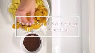 Potato + Sweet Potato Chips Dipped in Chocolate