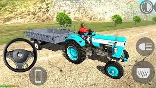 Sky Blue Tractor Extreme Power Test | Indian Car Simulator x Indian Bike Driving 3D Gameplay 🚜🔥