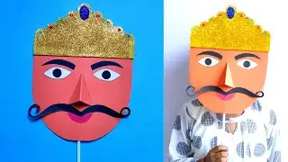 How to make ravan face for Dussehra/paper ravan mask/DIY ravan craft/Dussehra craft ideas #dussehra