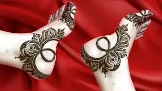 Simple side foot henna design | Beautiful henna design on the leg | نقش الحناء سهل في رجول #henna