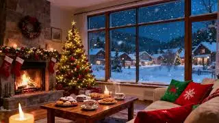Cozy Winter Night ❄️ Warm Fireplace & Calm Snowfall New Years