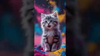 🐱 Holi Festival Kitten &ndash; A Colorful Celebration of Cuteness! 🎨✨ #HoliVibes