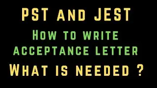 Acceptance letter format for PST JEST candidates #pstjestupdate #pstjestnewupdate #pst #jest
