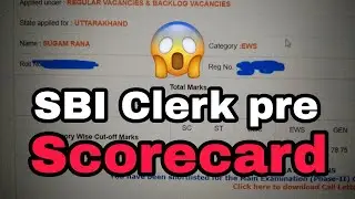 SBI clerk pre 2022 scorecard!!!!!....result out😱