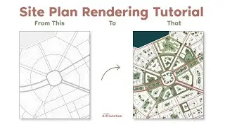 Site plan rendering tutorial from Cad To Final render In Illustartor