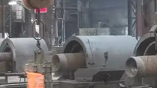 centrifugal casting cylinder liner Harzer Werke, liquid alloyed grey iron to ladle, 2