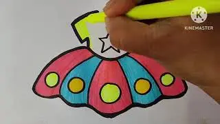 Simple dress Drawing painting And shading For Youngsters And Babies || How To Draw Dress bit by bit