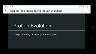 Waiting Time Problem and Protein Evolution
