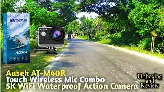 Ausek AT-M40R Touch Wireless Mic Combo 5K WiFi Waterproof Action Camera INTELLIGENT pro