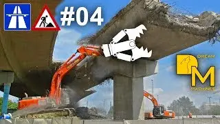 AUTOBAHNBR&Uuml;CKE ABREISSEN HITACHI ZAXIS BAGGER HAMBURG A7 MEGA AUTOBAHN BAUSTELLE #04 DREAM MACHINES
