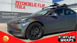 BEST RAINBOW WRAP?! Tesla Model 3 Psychedelic flip