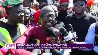 #KromAyɛHye  demonstration: Police clash with Arise Ghana protestors at Kwame Nkrumah Interchange