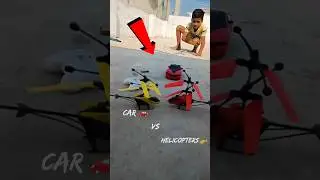 mini remote control car & helicopter crash video🚁🚗😔@Uppadaboy_anttenment_shorts#car#rchelicopter