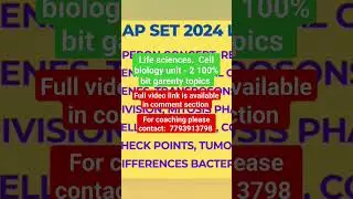 apset life sciences important topics  #apset2024 #apset #coaching #pyqs