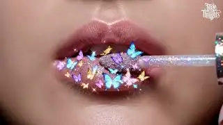 Butterfly Lipstick ASMR 🦋 Closeup Lips Turning into Tiny Glowing Butterflies with Soft Flutter