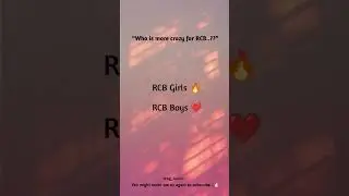 Girls vs Boys | Who Is the Biggest RCB Fan? 🔥❤️ #rcbfans #girls #vs #boys