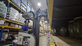 Reach truck operator doing what I do at Restaurant Depot!