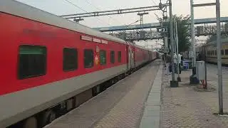 Prestigious 22222 CR Rajdhani with push pull locos skipping Chalisgaon overtaking Banaras LTT SF Exp