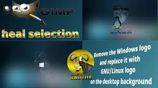 GIMP heal selection change windows logo to gnu linux logo