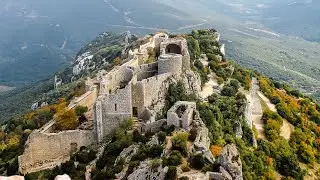 Pierced Rock - Ch&acirc;teau de Peyrepertuse, Cathar Castle in the French Pyrenees, Aude, France