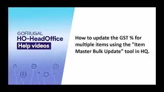How to update tax for multiple item using bulk update tool for HQ