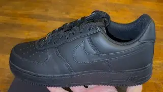 Nike Air Force 1 Low Retro Premium Triple Black Badgeless Shoes