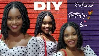 EASY BOB BUTTERFLY LOCS on Medium/Long Hair | DIY WATER WAVE HAIR