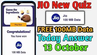 Jio Dessert Corner Quiz Answer 13 October Today Win Daily FREE Data 100 mb Oreo Tang Cadbury Game