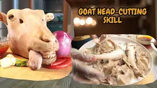 Never Take your Goat head again to a butcher| Goat Head-cutting Process for Nigerian Isi Ewu Recipe|