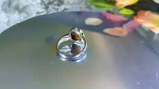 Sterling Silver Red Violet 2.8ct Opal doublet bezel set ring