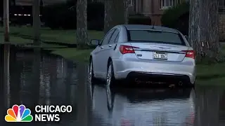 Flooding in Chicago suburbs following heavy rains