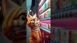 My Cute Cat in Tokyo &mdash; Confused by Vending Machines. #3danimation #cutecat