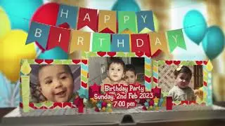 Happy Birthday Pop Up Book | First birthday invitation | Code-B10