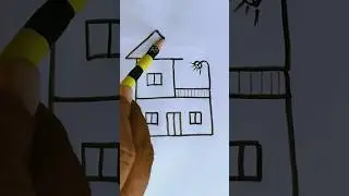 Simple House Drawing with E #house #drawing #Letter
